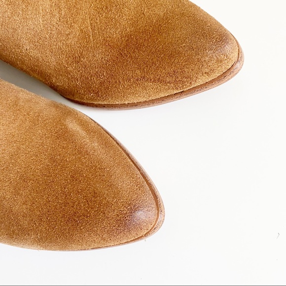 NIB Frye Reina Suede Heel Bootie Cognac camel Brown 10 - Picture 6 of 15